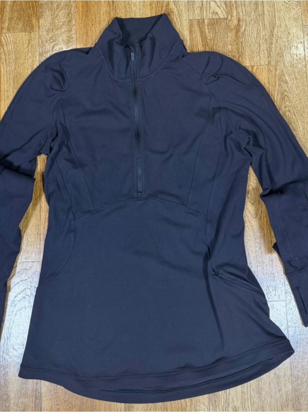 Lululemon Extra Mile 1/2 Zip Black Size 8 Rulu Running Pullover